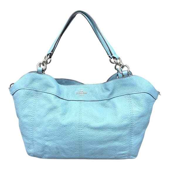 Coach Small Lexy Purse Pocketbook Womens Classic Leather Shoulder Bag Blue READ - Picture 1 of 10